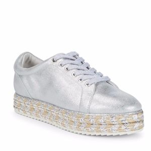 Alex + Alex Silver Leather Espadrille Sneaker